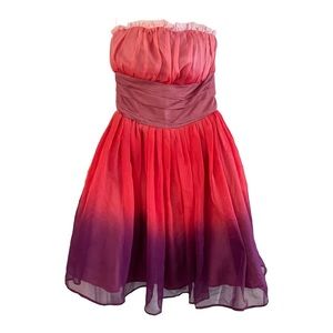 Betsey Johnson Strapless Ombre Dye Dress